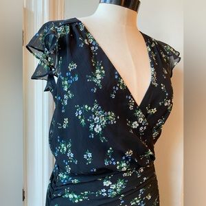 Banana Republic black dress with lovely floral pattern size 2